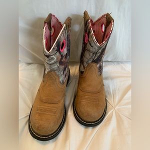 Ariat Steel Toe Fat Baby Leather Upper Camo Cowgirl Western Boots size 6B